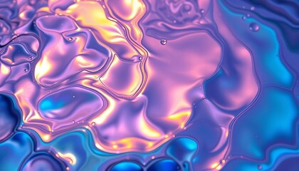 Shimmering, iridescent oil slick on water, creating abstract patterns,  abstract,  reflection