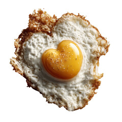 Heart-Shaped Delight: A creatively crafted fried egg, perfectly formed with a yolk shaped like a heart, symbolizing love and culinary artistry. 