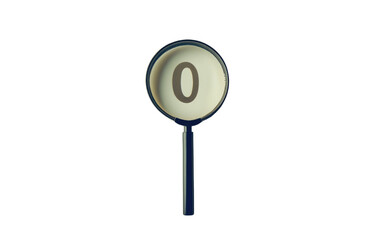 Circular scoreboard sign with the number zero isolated on transparent background