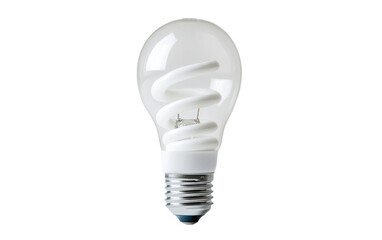 Modern energy saving spiral fluorescent light bulb isolated on transparent background