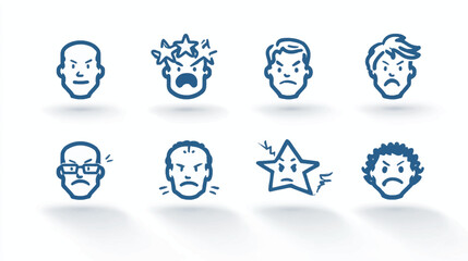 Collection of Angry and Frustrated Faces.