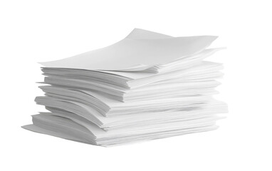 Stack of clean white paper napkins isolated on transparent background