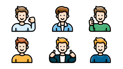Collection of diverse male avatars.