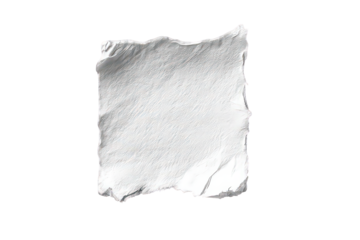 Silver Crumpled Paper Texture on Transparent Background