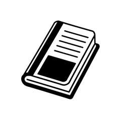 reflective journal icon isolated on white