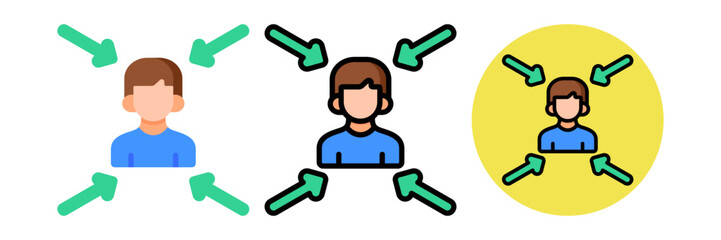 User Centric Design Icon Flat & Flat Line Style Collection Set