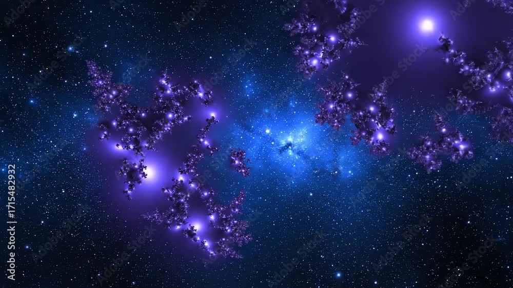 Wall mural abstract blue background, abstract background loop, abstract background with stars