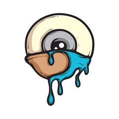 Eye Crying Cartoon Vector Illustration