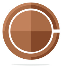 Abstract circular bronze symbol with four quadrants vector icon