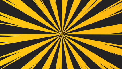 Abstract Sunburst Background: Yellow and Black Radial Design
