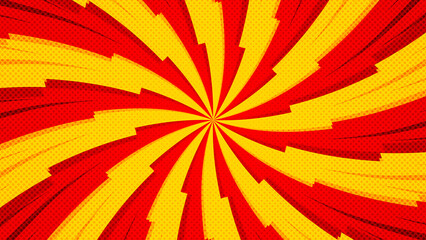 Abstract Red and Yellow Swirl Pattern: Vibrant Radial Design Background