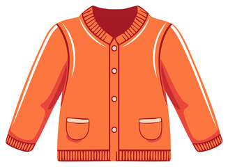 Orange cardigan illustration in a cartoon style