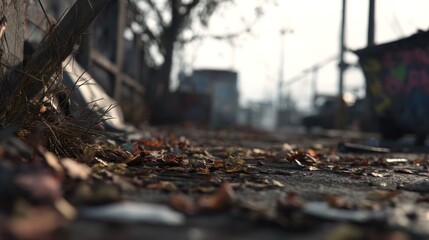 Fototapeta premium Urban walkway debris