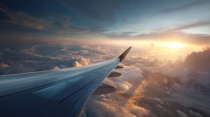 Obraz premium Airplane clouds sunset