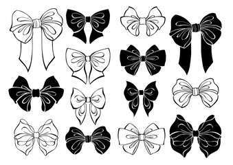 Silhouette and outline bows