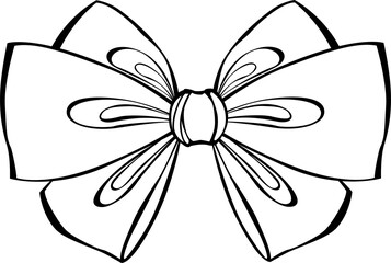 Silhouette and outline bow