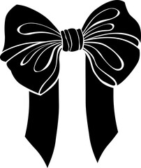 Silhouette and outline bow