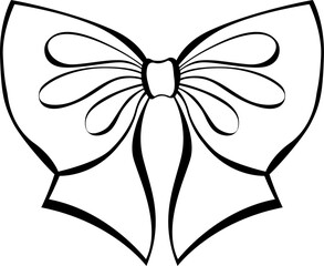 Silhouette and outline bow