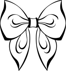 Silhouette and outline bow
