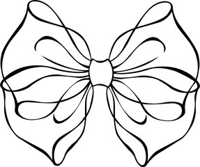 Silhouette and outline bow