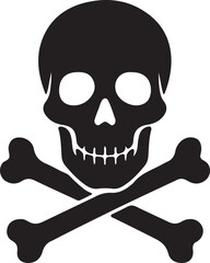 A pirate's skull and crossbones icon, a classic symbol of danger and death, on a white background