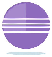 Sweet purple French macaron pastry icon vector flat design illustration