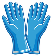 Clean Bright Blue Protective Gloves Essential for Medical Hygiene and Safety Tasks Illustration