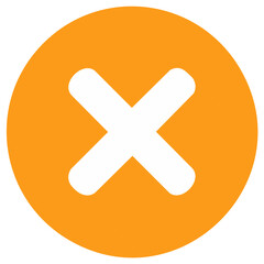 Fototapeta premium Orange Circle with White Cross, Graphic Design Element