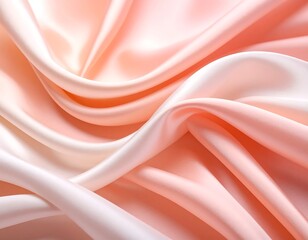 Smooth, flowing silk fabric in peach and cream tones