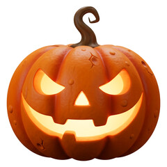 Halloween Pumpkin With Glow Eyes 3D Illustration