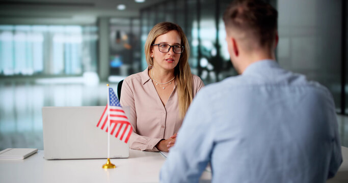 Fototapeta Consulting Lawyer For Visa Application