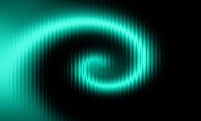 Green glowing spiral abstract glass background, Digital neon spiral light futuristic texture