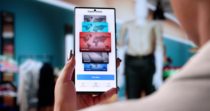 Efficient African American Woman Makes Online Shop Purchase