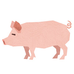 切り絵風の豚