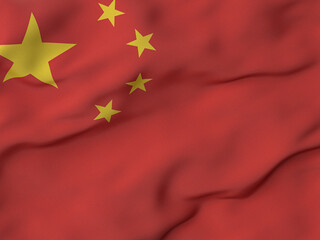 Wrinkled fabric China flag