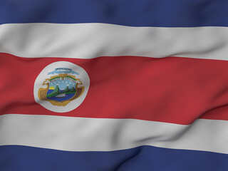 Wrinkled fabric Costa Rica flag