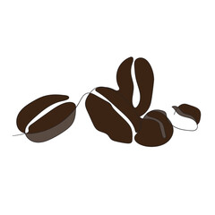 continuous line drawing Coffee beans icon Vector