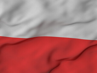 Wrinkled fabric Poland flag