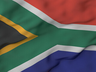 Fototapeta premium Wrinkled fabric South Africa flag