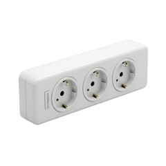 Electrical outlet extension with three sockets isolated PNG with Transparent Background
