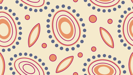 Modern Seamless Science Pattern with Abstract Cells and Microbe Outlines