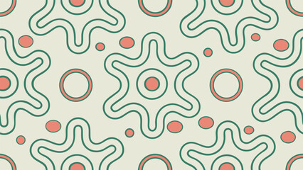 Modern Seamless Science Pattern with Abstract Cells and Microbe Outlines