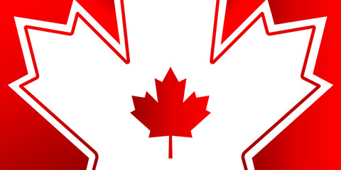 Red canadian maple leaf background vector design