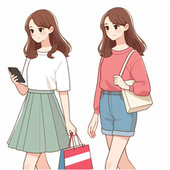 Vector of a teenager wearing casual clothes