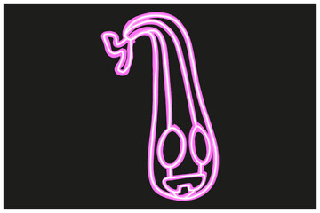 Halloween Pumpkin head With Neon Line Art Style