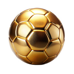 Shiny Golden Soccer Ball Isolated on Transparent Background for Creative Projects