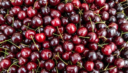 Close-up of many fresh cherries