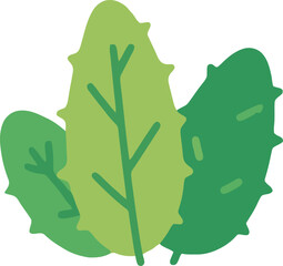 Obraz premium Illustration of Green Salad Greens Vegetables with Jagged Edges Fresh and Healthy Ingredient for Salads Simple and Clean Design