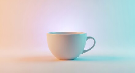 Obraz premium Solitary ceramic mug illuminated by radiant pastel gradient light