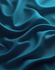 Obraz premium Flowing blue fabric textures create dynamic visuals with soft folds, subtle sheen. Textile offers tranquil ambience, fluid motion, graceful drape. Smooth surface, elegant contrast lend stylish,